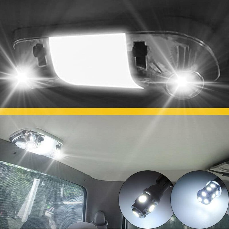 GLOFE 3Pcs White Interior Map Dome Light LED Bulbs Compatible with 1987-1996 Ford F-150 F-250 Bronco - Image 1